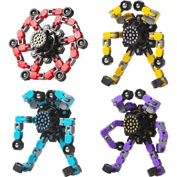 Fidget Spinners for Kids and Adults Stress Relief Sensory Toy 4 Pack Bulk Set - Picture 1 of 7